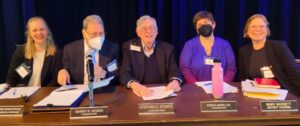 The 2024 Annual Water District Meeting; Alexandra Wahlstrom, Environmental Manager; Barry Rosen, Commissioner; Stephen Stuntz, Commissioner; Erika Amir-Lin, Chair of the Board of Commissioners; Mary Basset, retiring District Counsel.