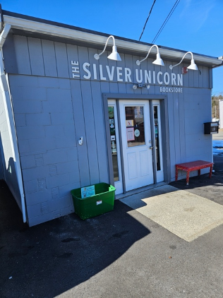 Entrance to Silver Unicorn bookstore