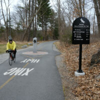 Cyclist on the Bruce Freeman Bike Trail