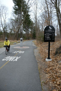 Cyclist on the Bruce Freeman Bike Trail