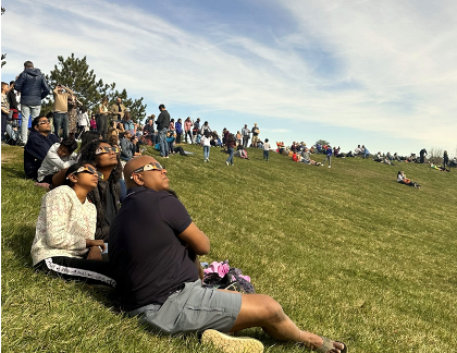 Acton residents at the eclipse viewing party