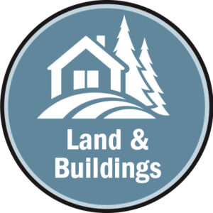 Badge icon representing Land and Buildings