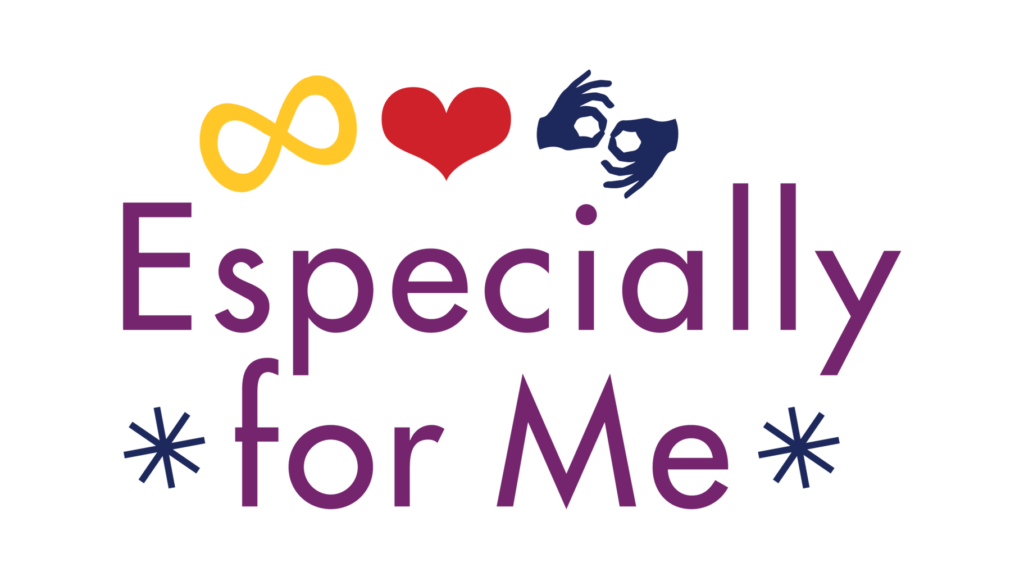 A poster with graphics surrounding the words "Especially For Me"