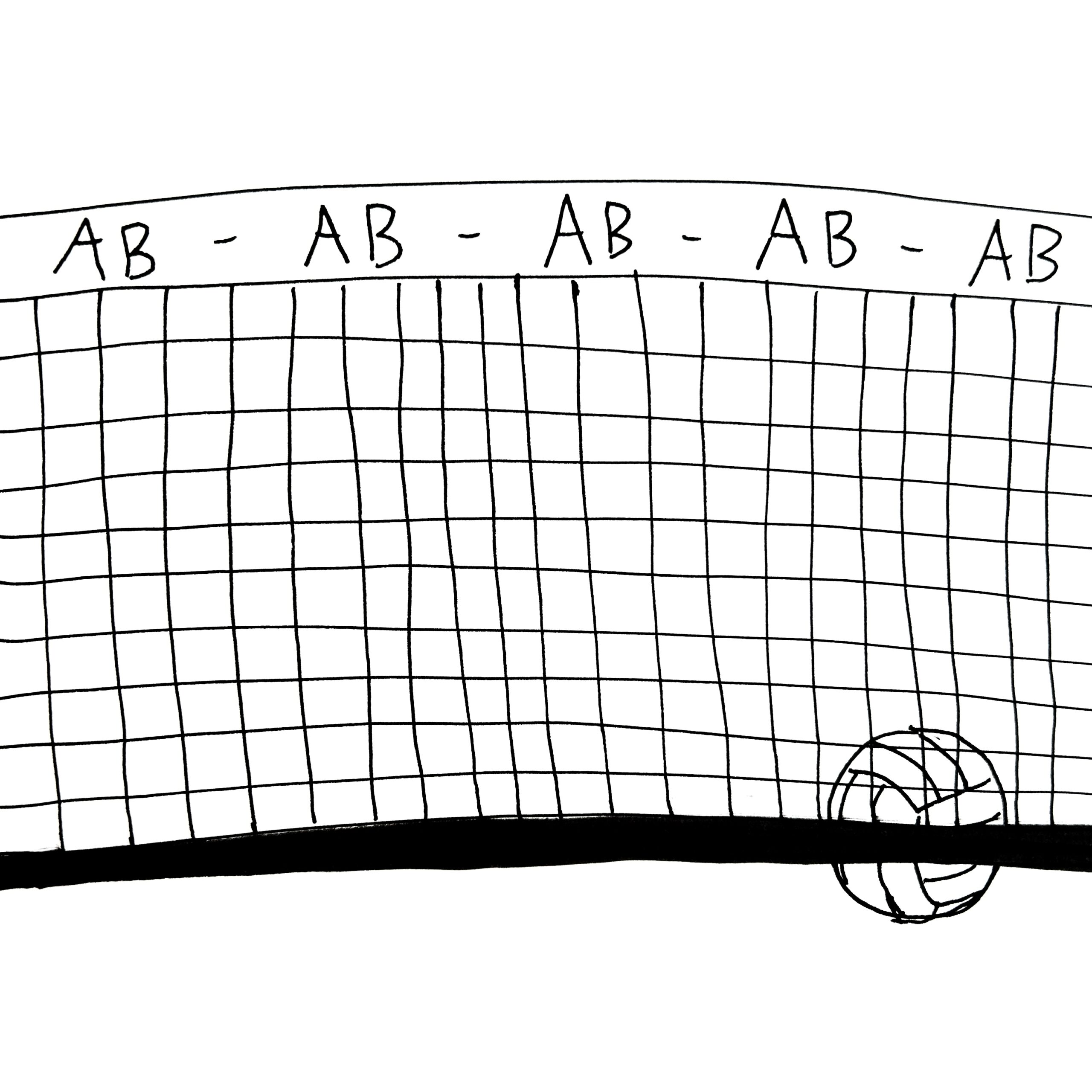 drawing of a volleyball net